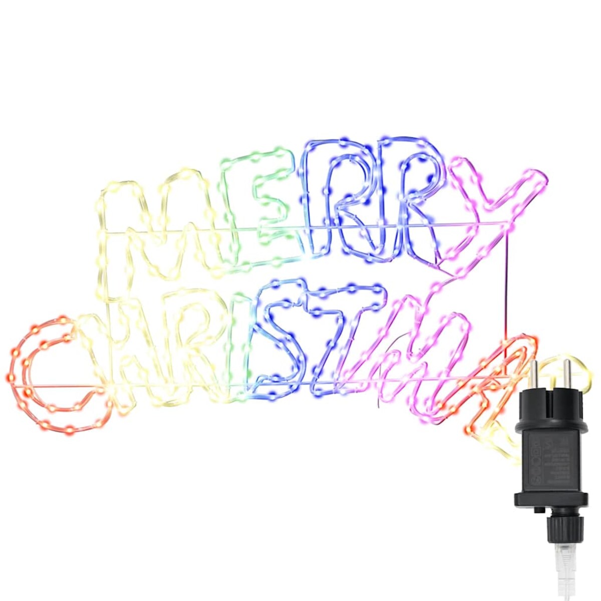 vidaXL Znak Świąteczny z 240 diodami LED Wielokolorowe 100 x 50 cm PVC