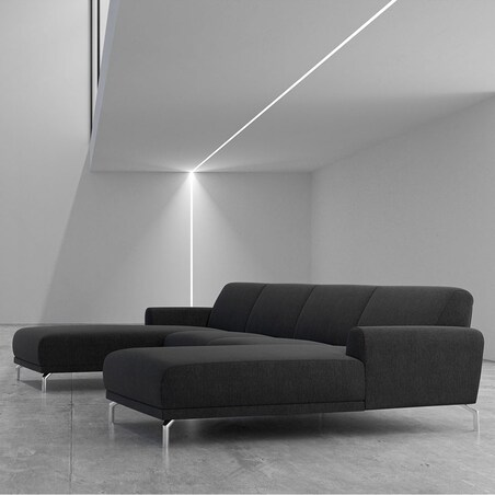 Sofa narożna podwójna Puzo ciemnoszara