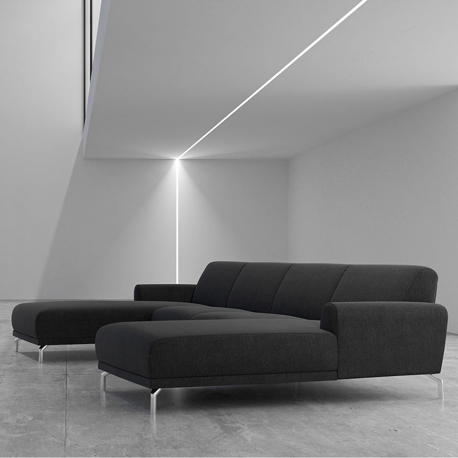 Sofa narożna podwójna Puzo ciemnoszara