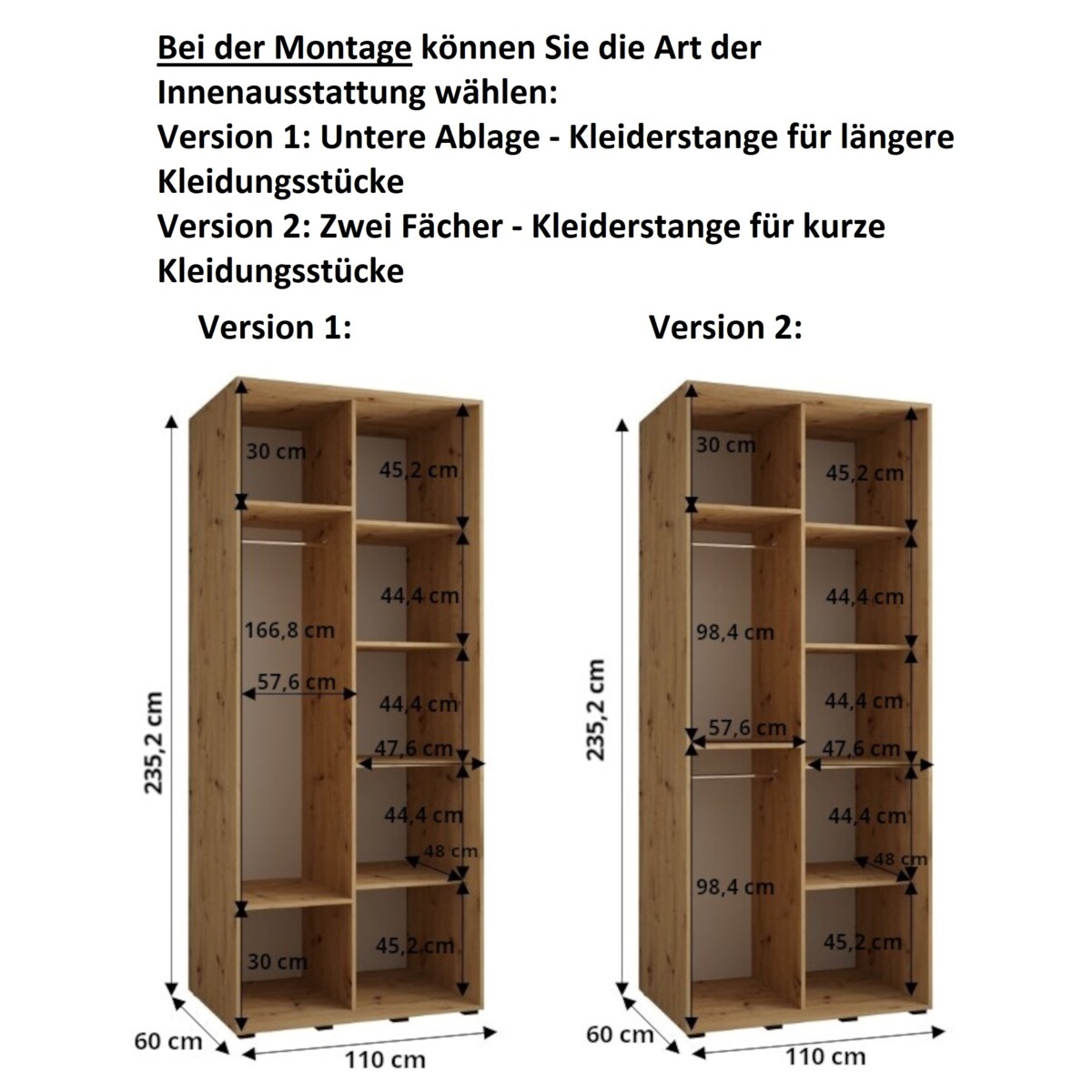 Szafa przesuwna Garderoba DAVOS 1 110 artisan/artisan/czarny