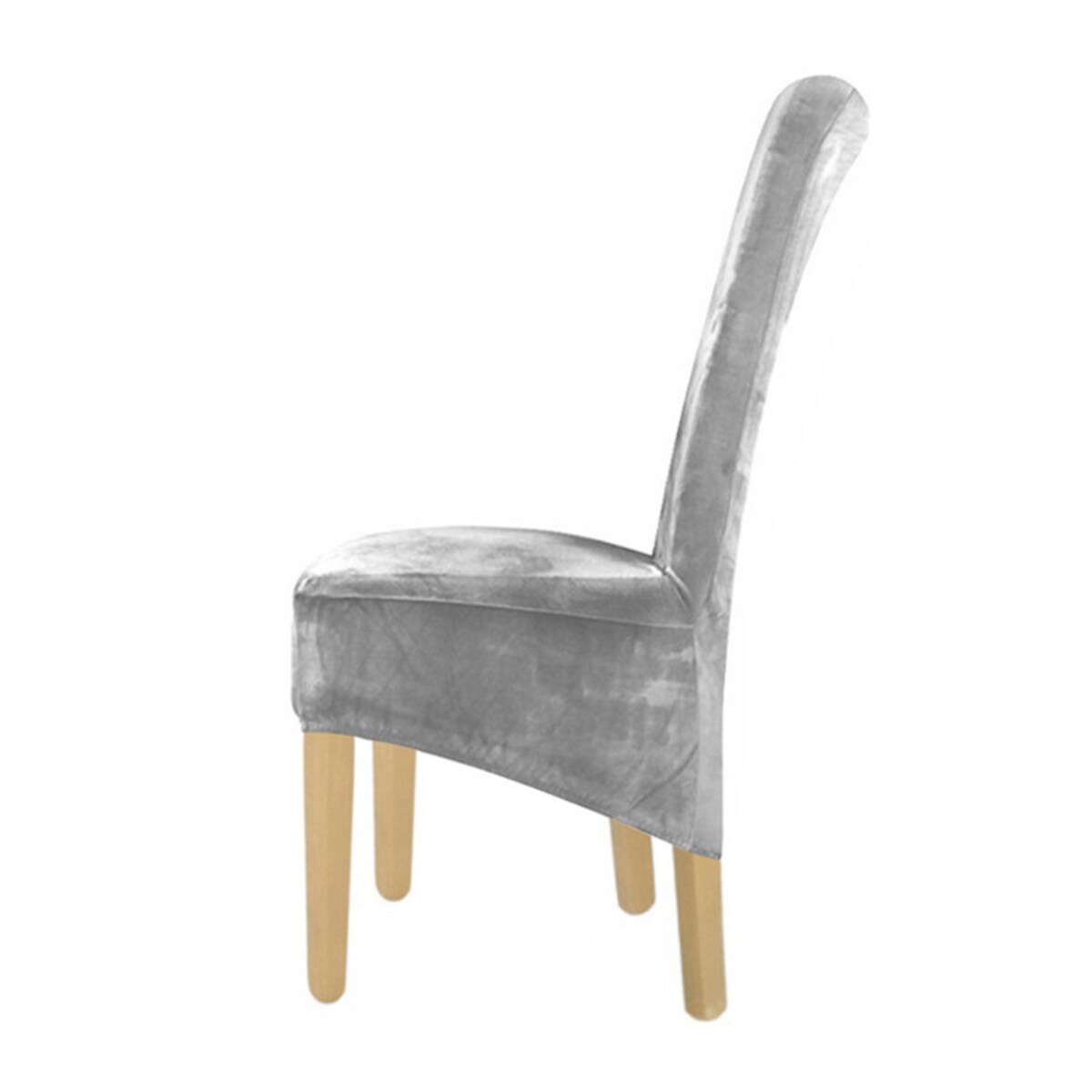 POKROWIEC NA KRZESŁO XL JASNY SZARY WELUR ELASTYCZNY [21DW]