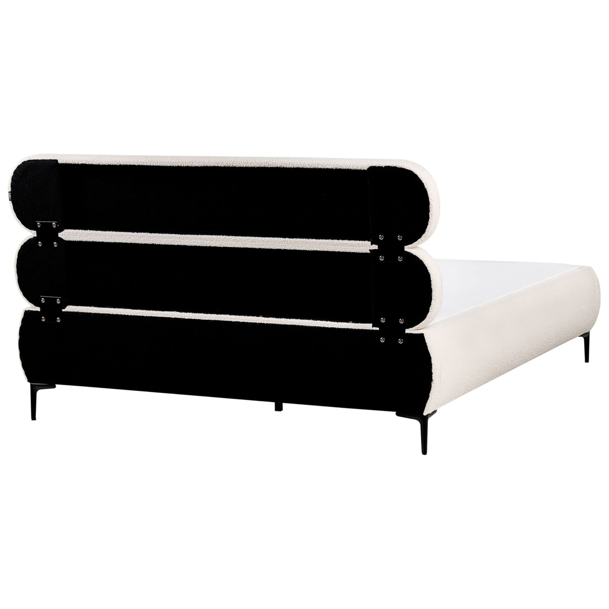 Łóżko Boucle LESSAY 160 x 200 cm Złamana biel