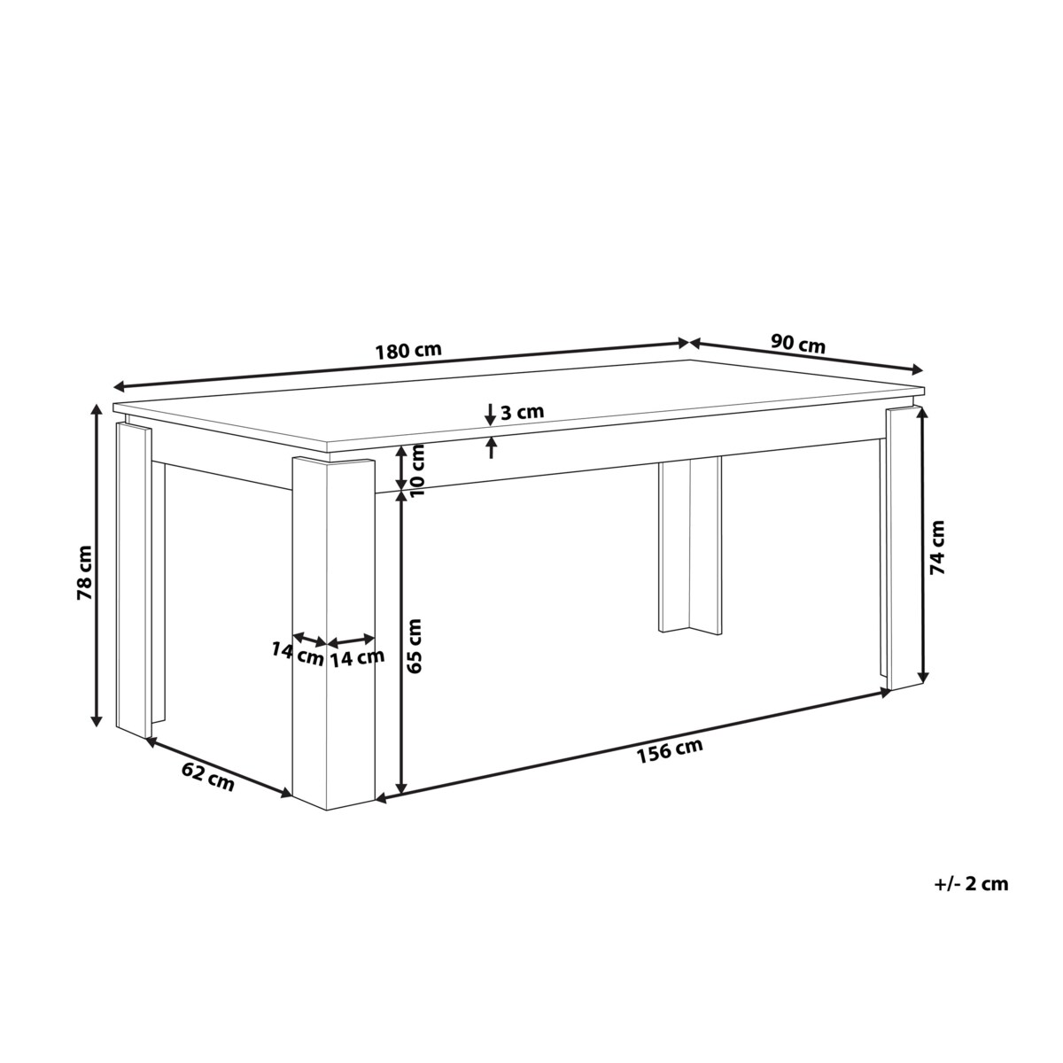 Stół do jadalni 180 x 90 cm ciemne drewno VITON