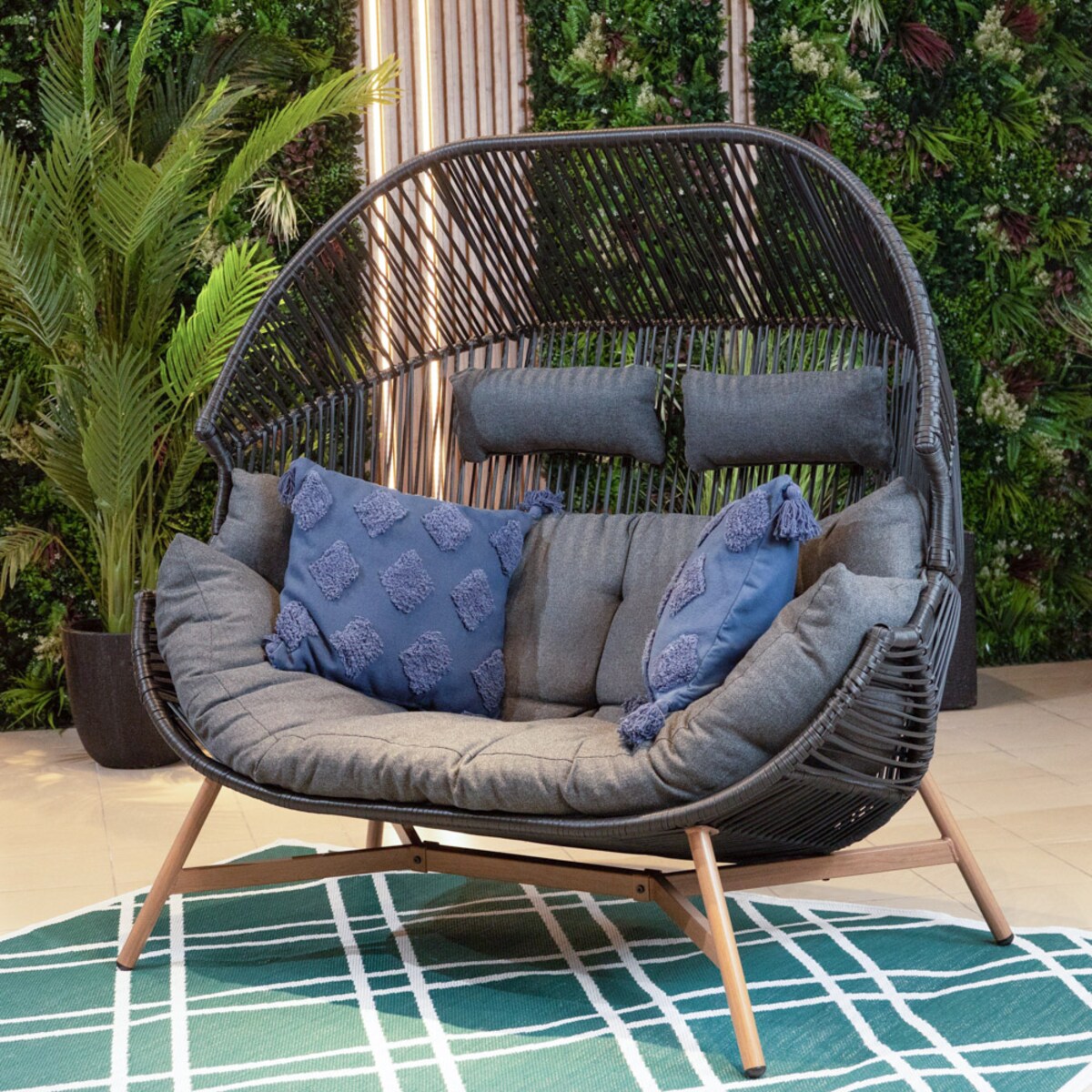 FOTEL OGRODOWY DWUOSOBOWY HOLAND Z PODUSZKAMI
