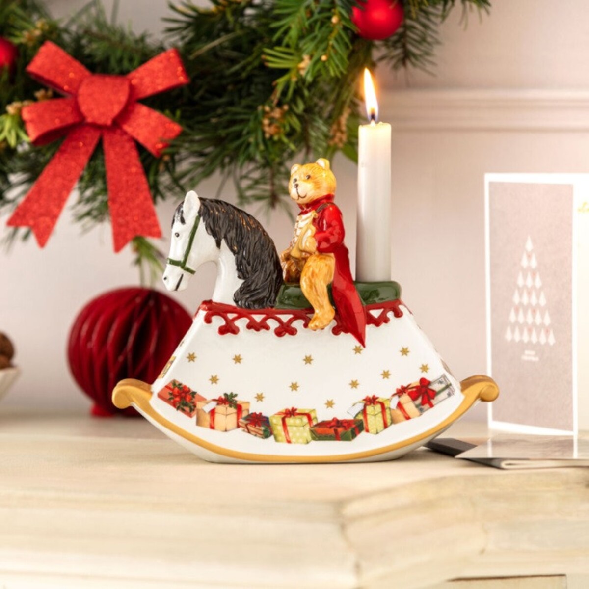 Świecznik Miś na koniu na biegunach, 21.5 x 8.7 x 16.9 cm, Villeroy & Boch