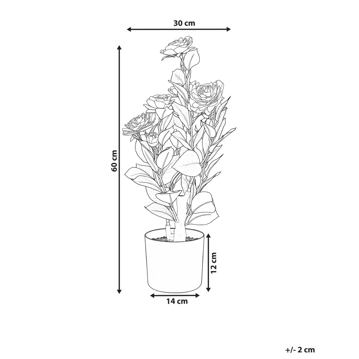 Sztuczna roślina CAMELLIA 60 cm Zielony