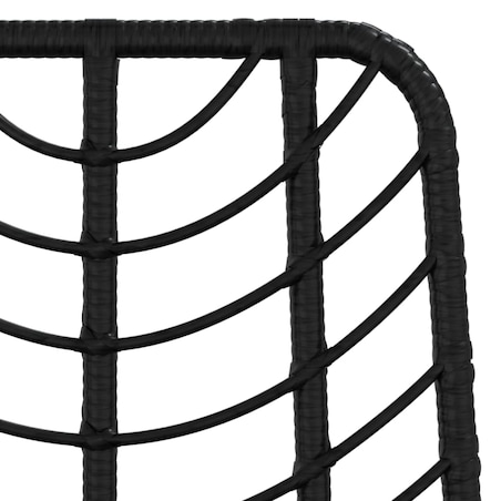 vidaXL Stołki barowe, 2 szt., czarne 45x56x103,5 cm, PE, rattan i stal