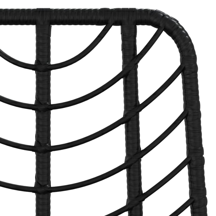 vidaXL Stołki barowe, 2 szt., czarne 45x56x103,5 cm, PE, rattan i stal