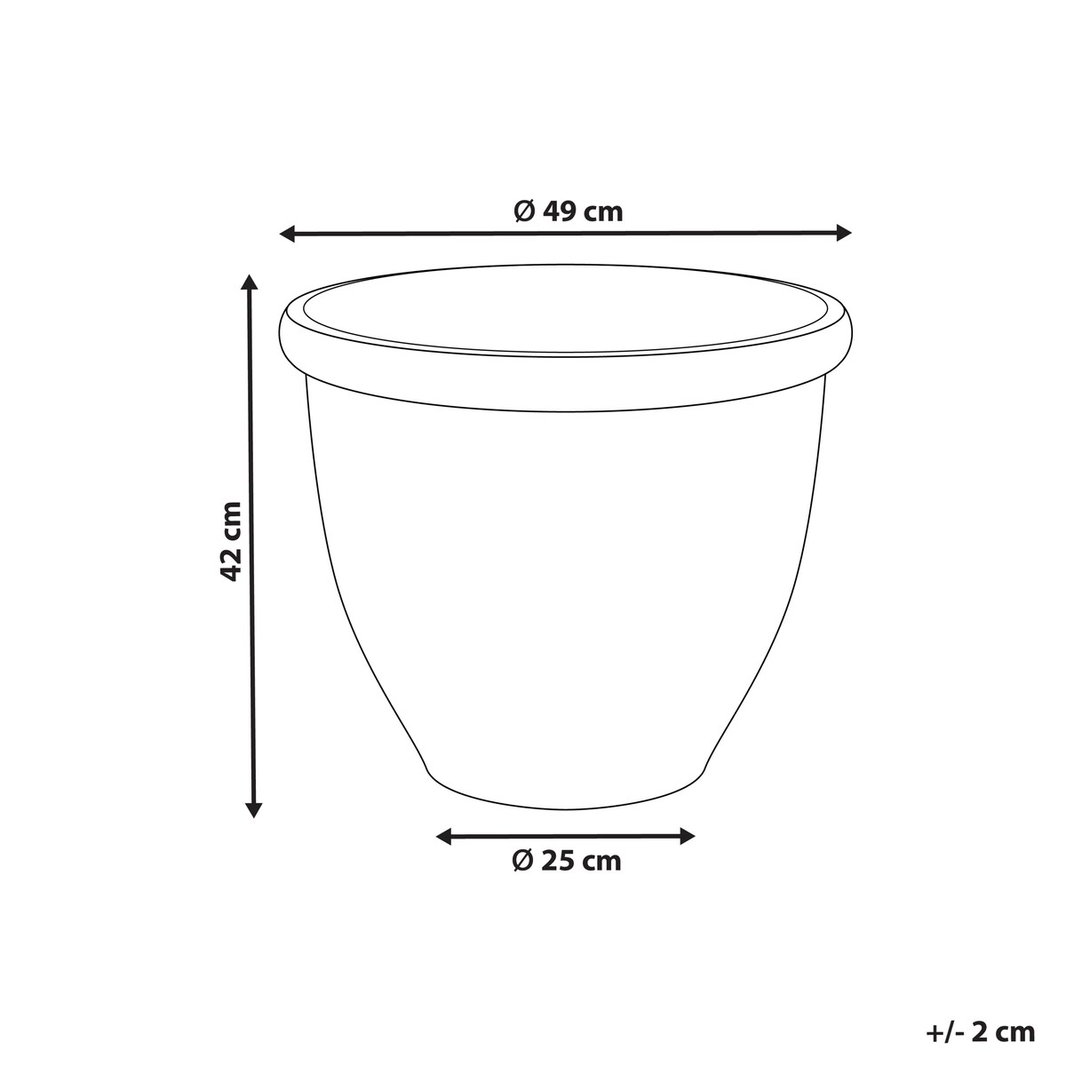 Donica TESALIA 49 cm Szary