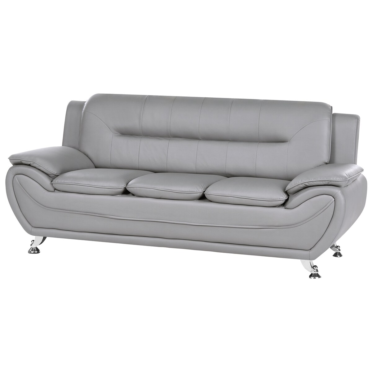 Sofa dla 3 osób LEIRA Ekoskóra Szary