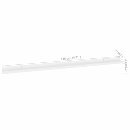 vidaXL Półki ścienne, 4 szt., białe, 115x9x3 cm