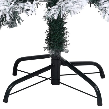 vidaXL Sztuczna choinka, ośnieżona, zielona, 240 cm, PVC