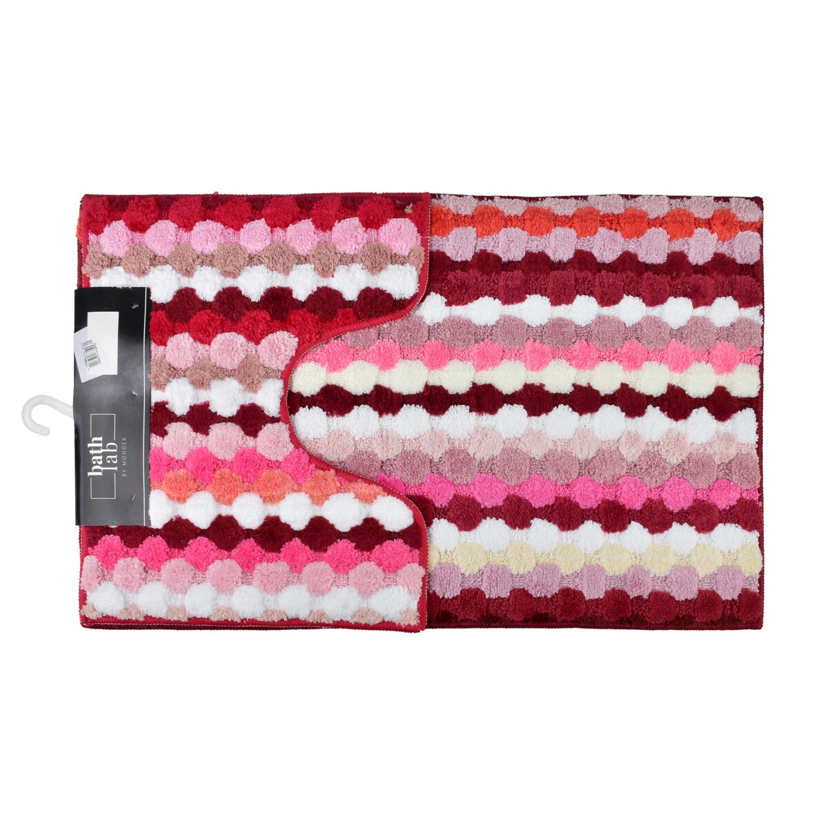 ZAC Komplet 2 dywaników 50x90cm/50x40cm paski czerwony