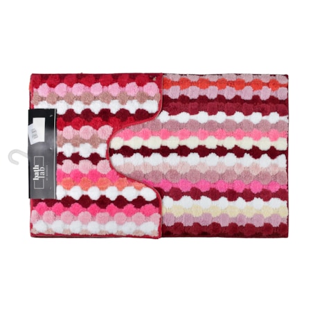 ZAC Komplet 2 dywaników 50x90cm/50x40cm paski czerwony