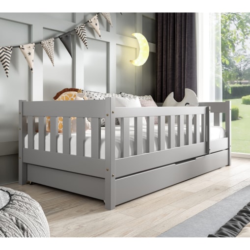 Łóżko drewniane dziecięce Zosia 80x190 szare