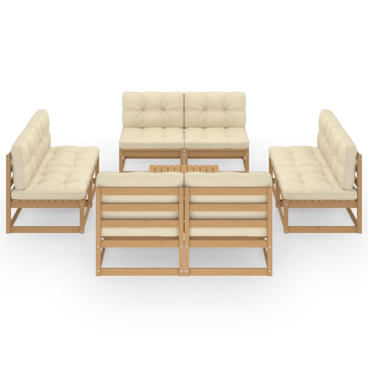 vidaXL 9-cz. zestaw wypoczynkowy do ogrodu, z poduszkami, lita sosna