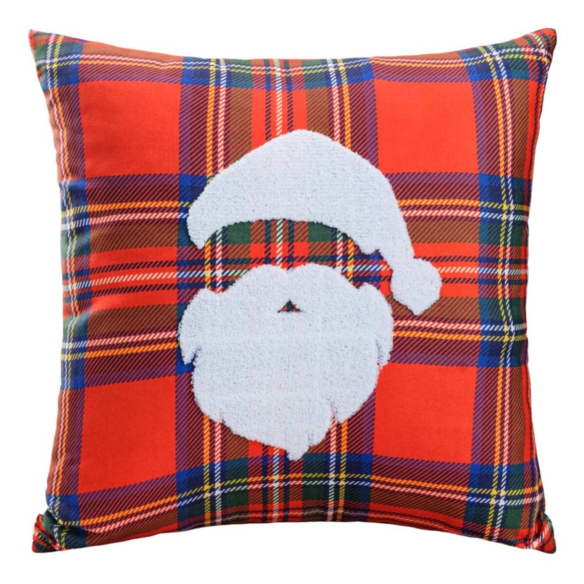 Poszewka dekoracyjna świąteczna 45X45 czerwona w kratę, Święty Mikołaj