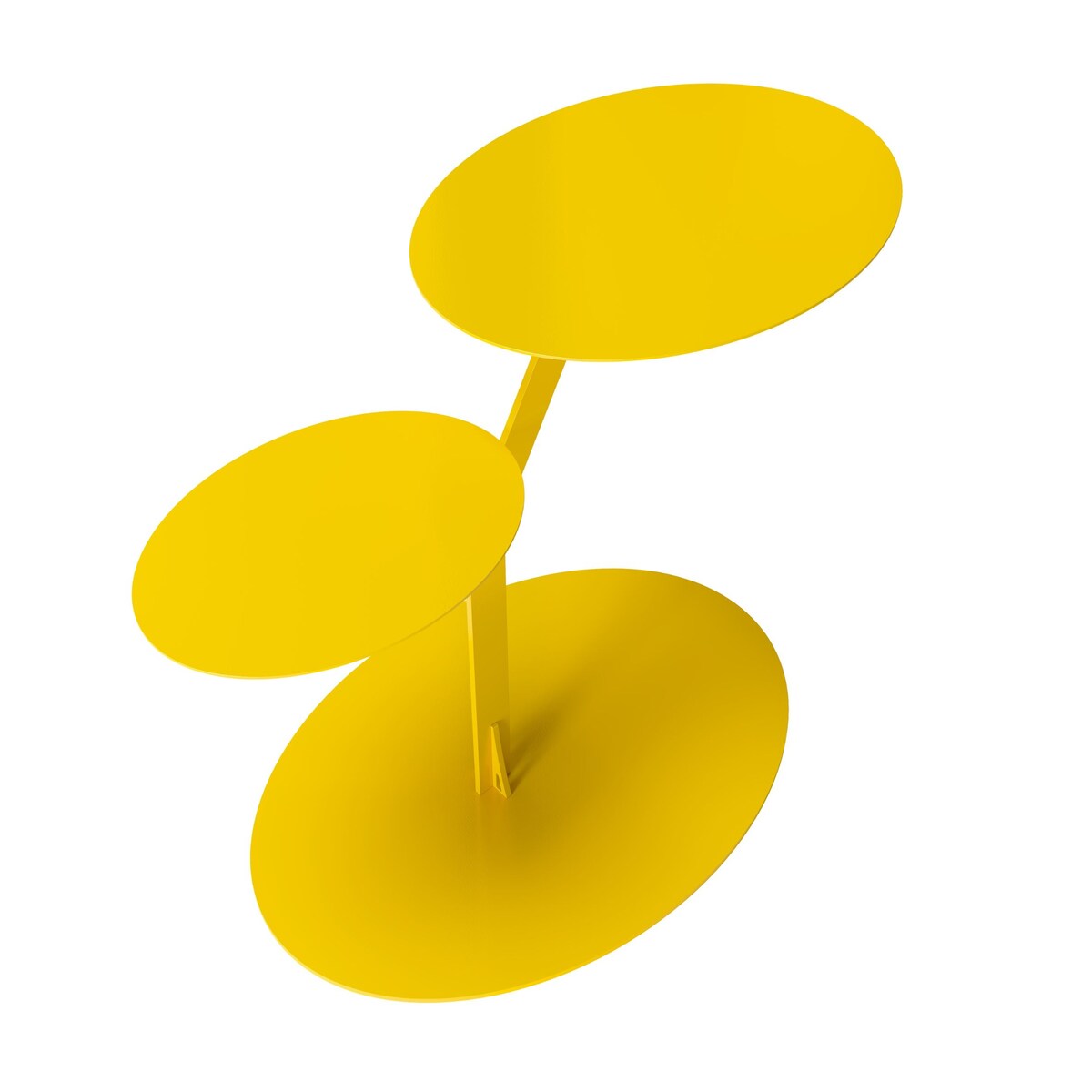 Stolik metalowy dwa blaty, kolor żółty