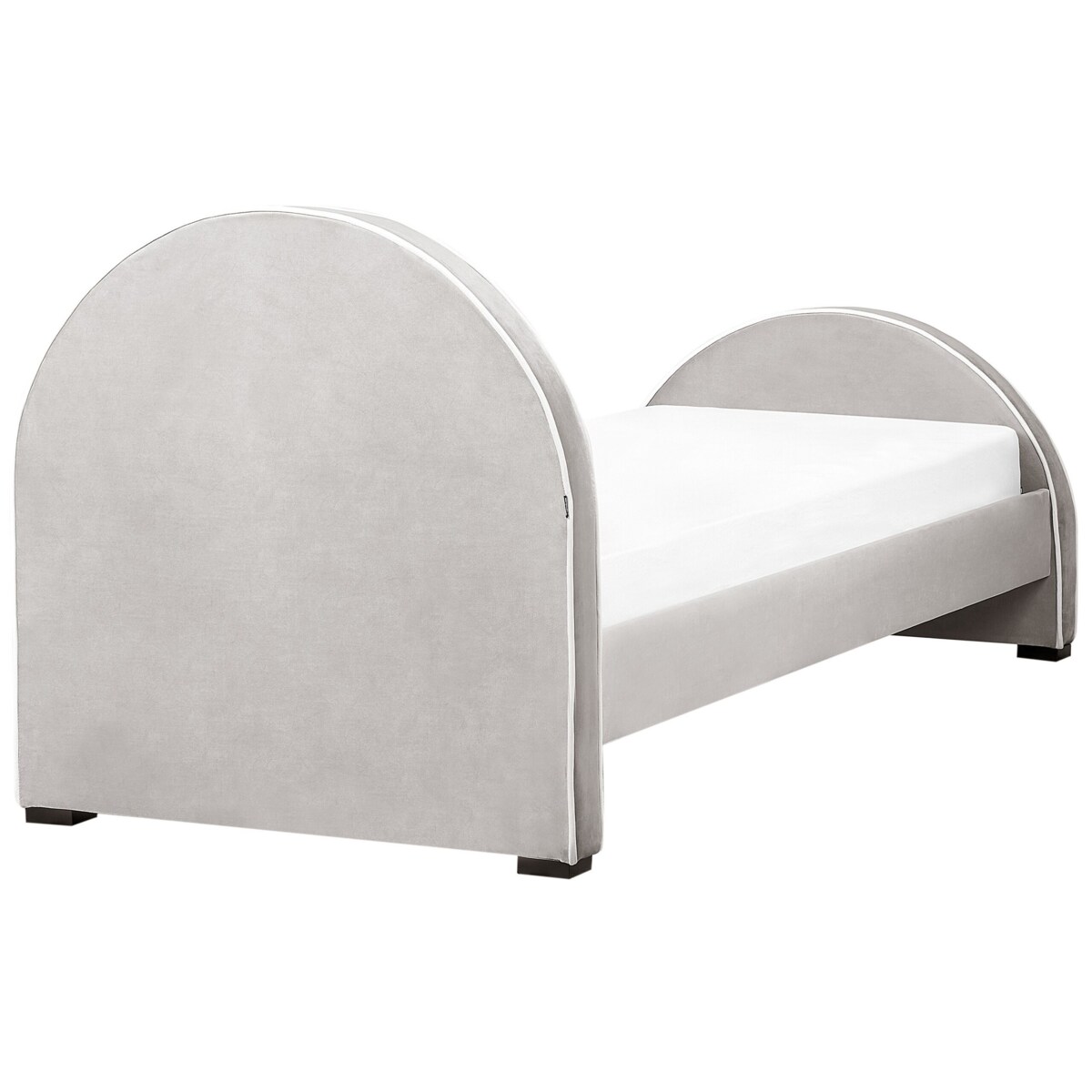 Łóżko welurowe 90 x 200 cm szare NOZAY