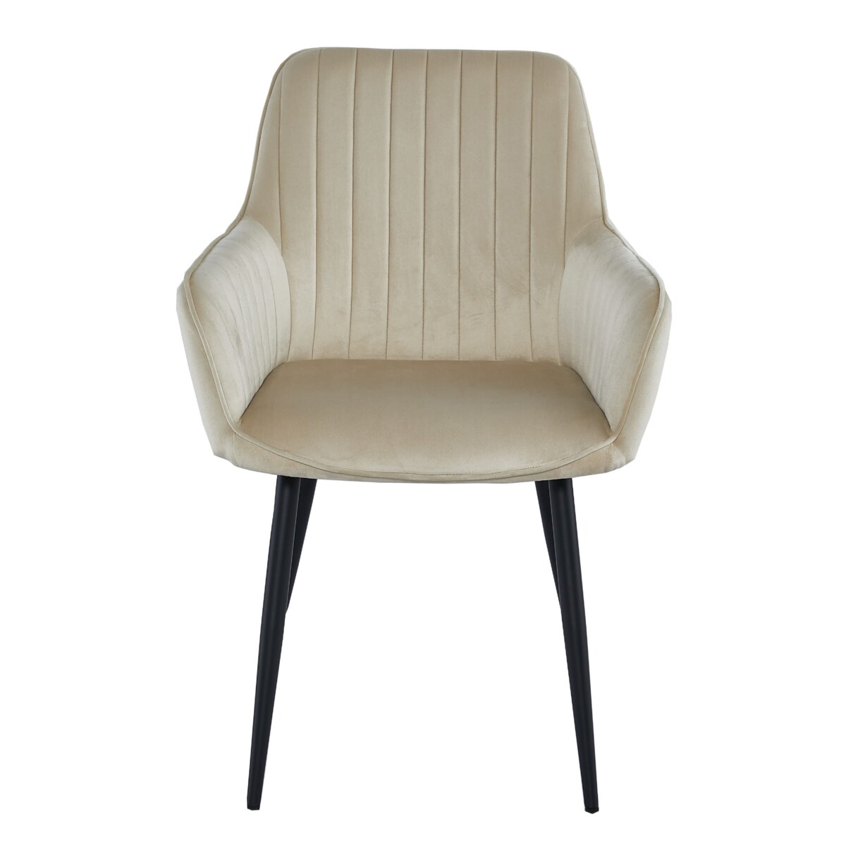 Krzesło Do Jadalni Kuchni Salonu  Solden - Aksamit Beż / Nogi Czarne X 2