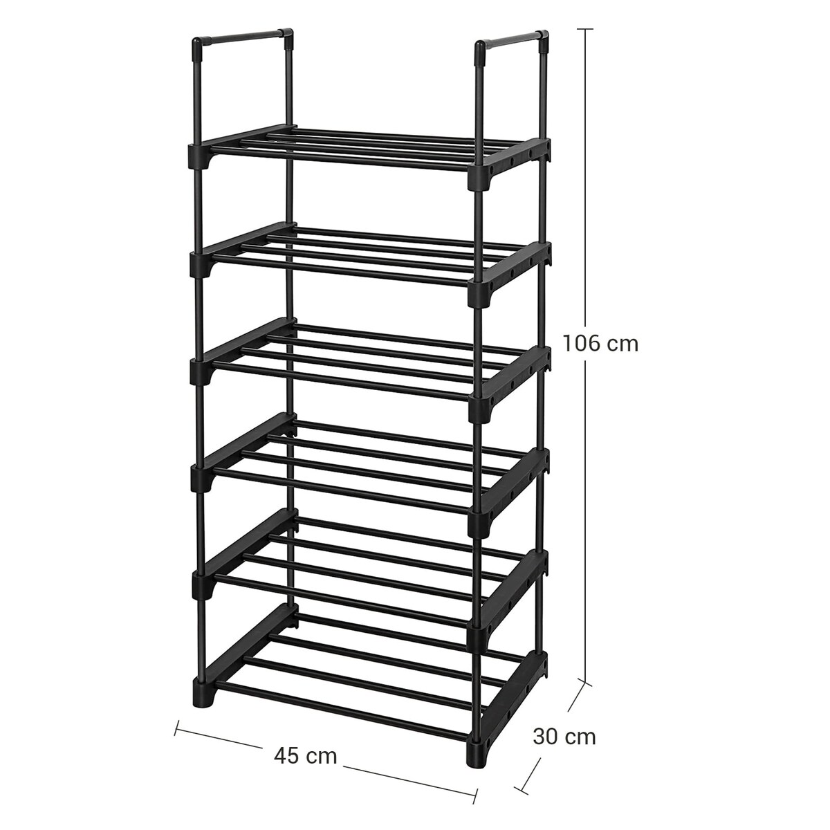 Szafka Na Buty 45X30X106 Cm Czarny