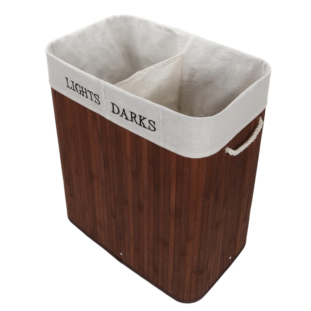 Bambusowy kosz na pranie, dwie komory SVANA, 100 l