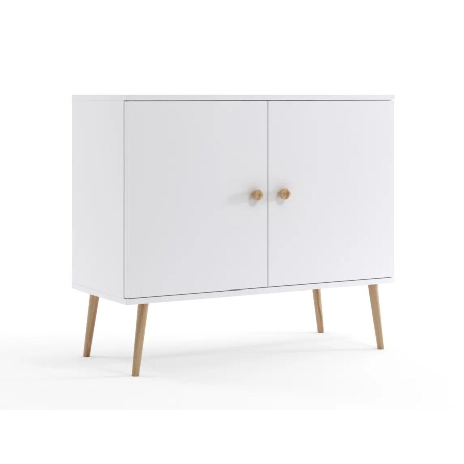 Komoda LEBEL z drzwiczkami 100cm biała mat