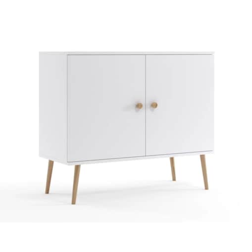 Komoda LEBEL z drzwiczkami 100cm biała mat