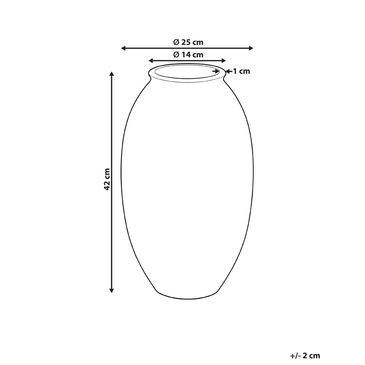 Wazon na kwiaty ZERVATA 42 cm Złamana biel