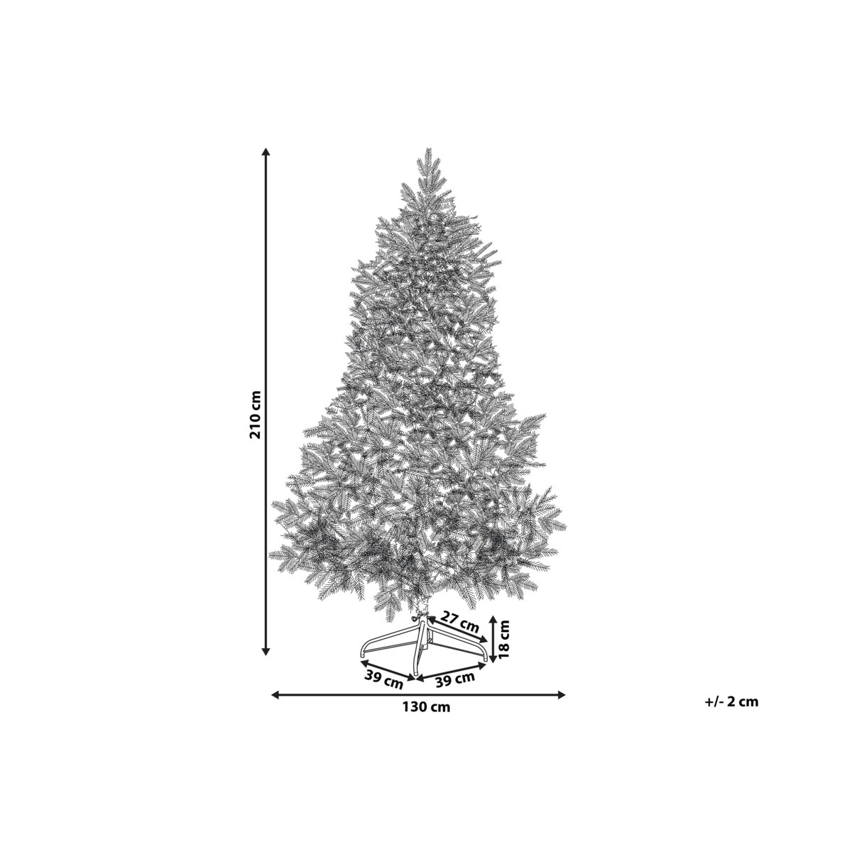 Ośnieżona sztuczna choinka 210 cm biała TOMICHI
