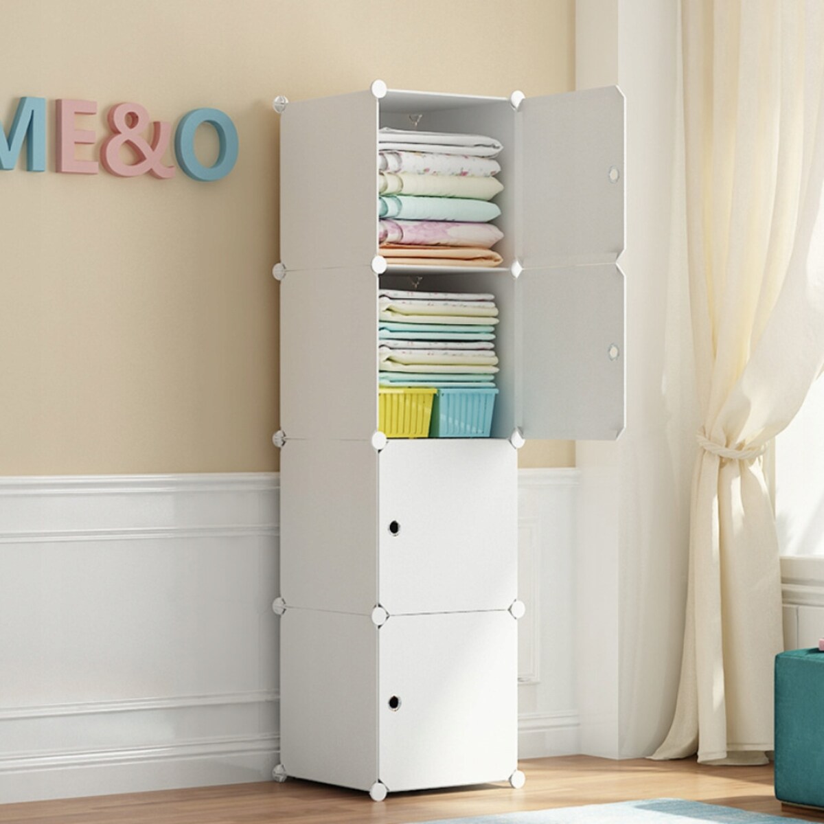 Szafa Modułowa Garderoba Ubraniowa Biała Regał Słupek Półki Pojemna