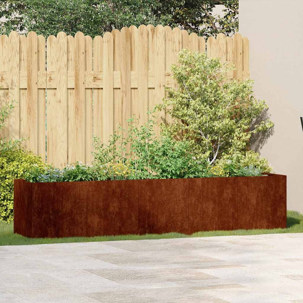 vidaXL Doniczka Rusty 200x40x40 cm Stal nierdzewna