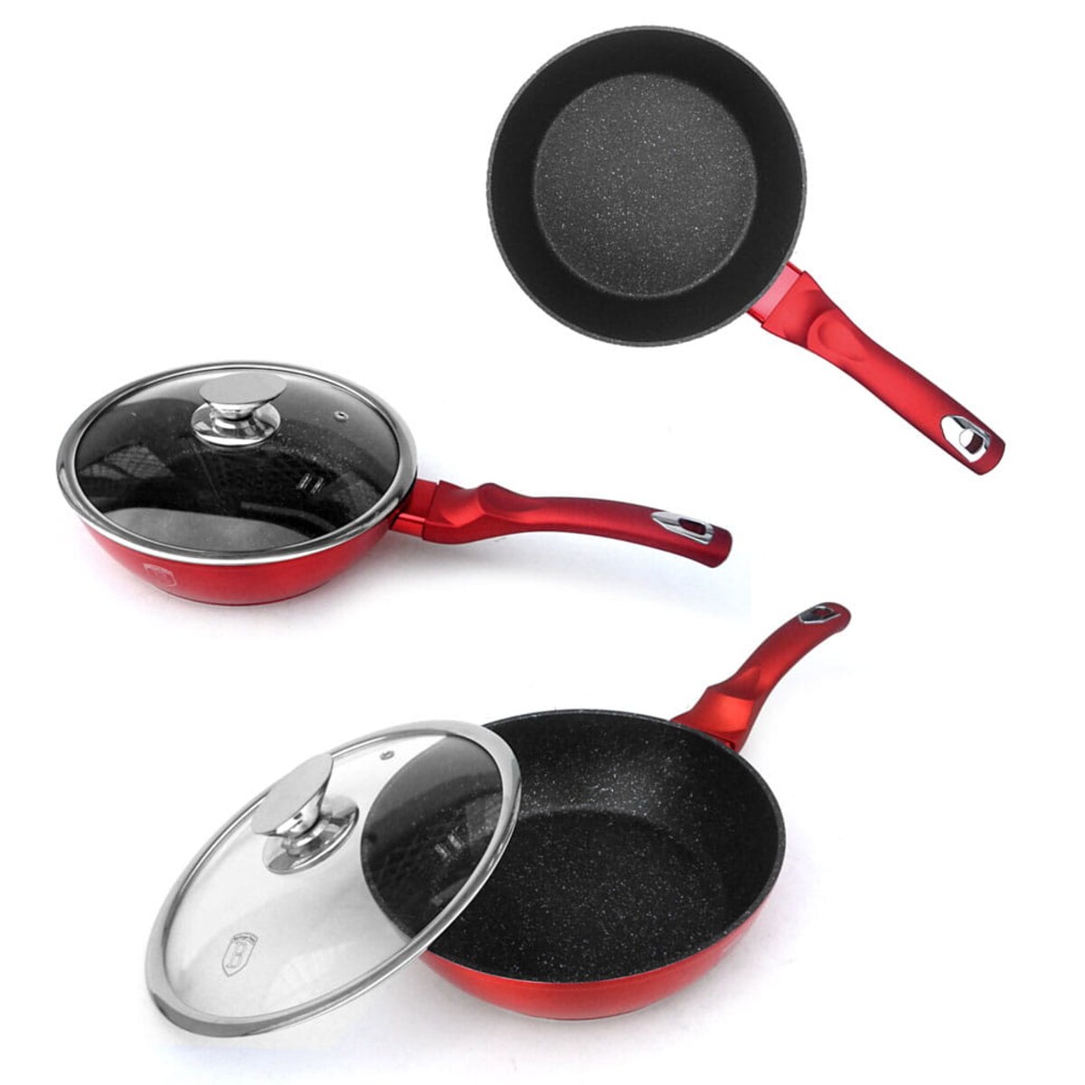 Zestaw 17 elementów garnki, patelnie, akcesoria, noże Berlinger Haus BH-6162