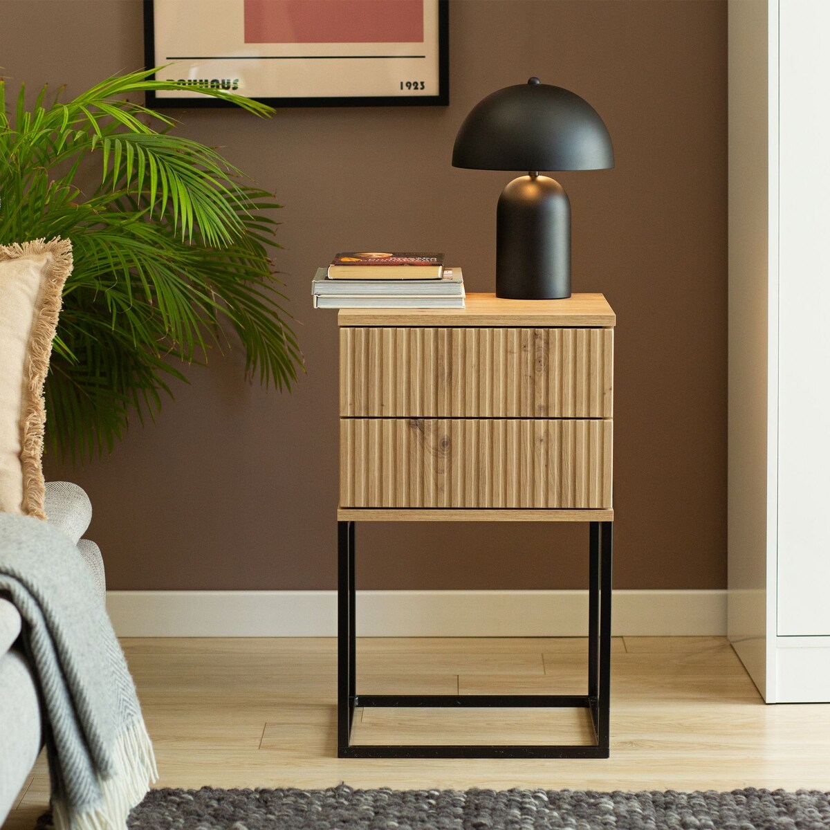 Konsimo RECTUS Zestaw stolików nocnych 2szt.w kolorze dębu artisan