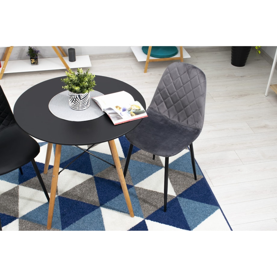 Krzesło Do Jadalni Kuchni Salonu Asti - Ciemny Szary Aksamit X 2