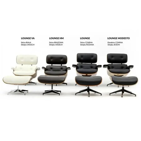 Komfortowy fotel Lounge obrotowy do gabinetu czarny orzech, King Home