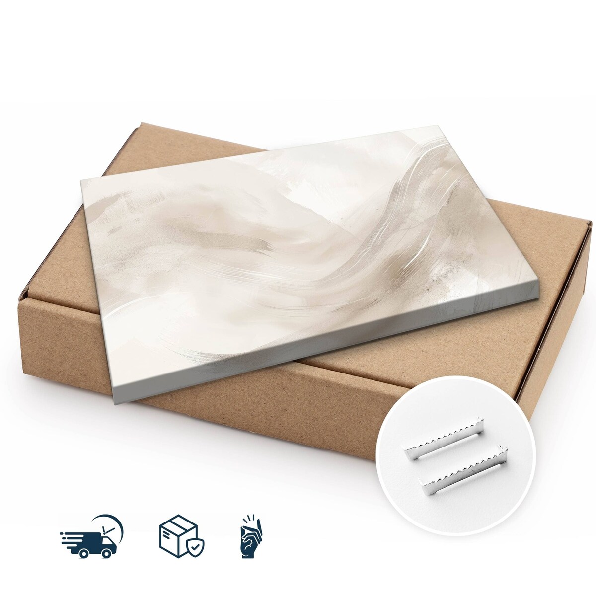 Obraz Canvas Do Sypialni Abstrakcja Beżowy Marmur Styl Nowoczesny 70x50cm