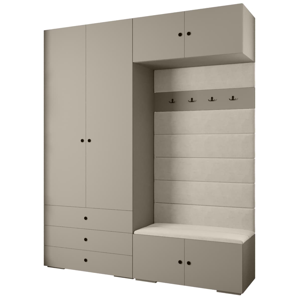 Garderoba do przedpokoju INOVA 2 Z12 kaszmir+czarny+manila02