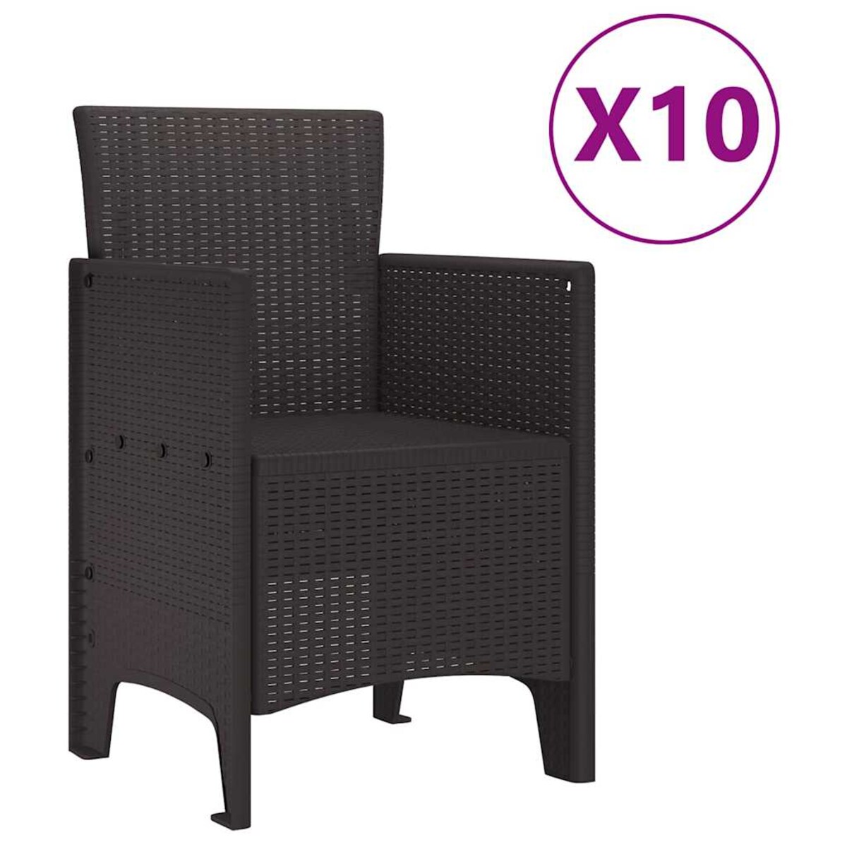 vidaXL Zestaw do jadalni w ogrodzie 11 pcs Brązowy Rattan Polt
