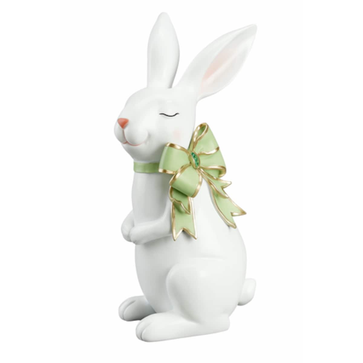 Dekoracja - królik BUNNY z kokardką 37,5x18,5x13,8 cm