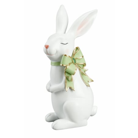 Dekoracja - królik BUNNY z kokardką 37,5x18,5x13,8 cm