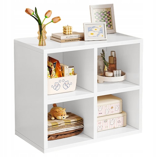 Otwarty stojący regał modułowy biały półka szafka komoda loft skandynawski