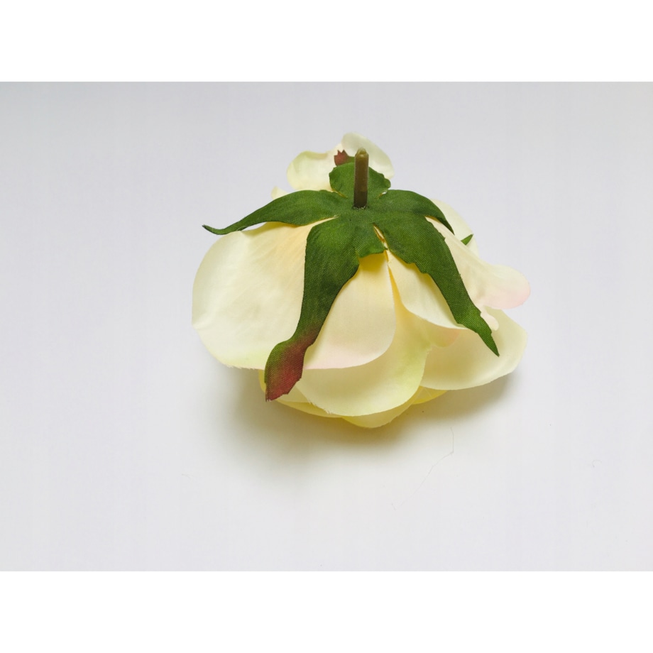 RÓŻA SZTUCZNA główka kwiatowa wyrobowa do STROIKA bukietu dekoracji ŻÓŁTA
