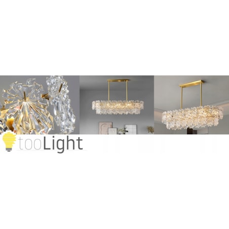 Lampa Sufitowa Wisząca Kryształowa 4Xe14 Złota