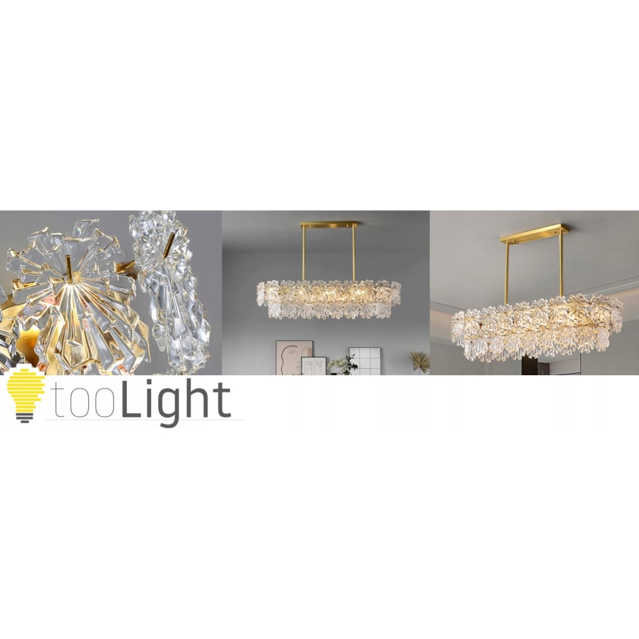 Lampa Sufitowa Wisząca Kryształowa 4Xe14 Złota