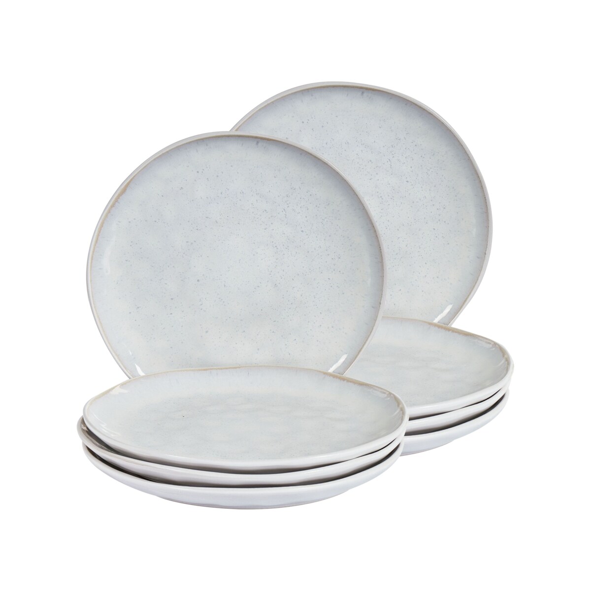 Zestaw 8 dużych talerzy SESAME Kamionka Jasnoszary