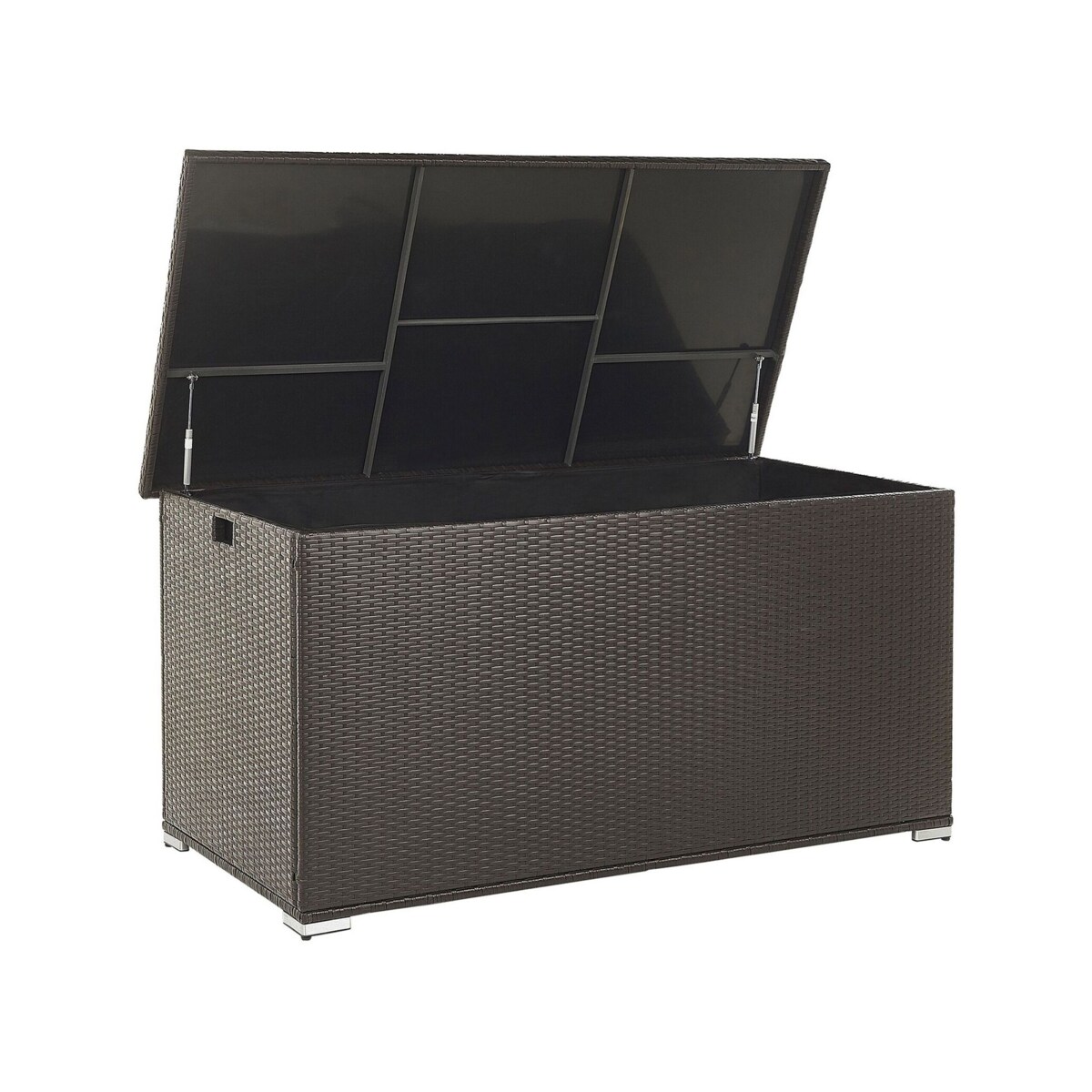 Skrzynia ogrodowa z technorattanu 155 x 75 cm brązowa MODENA