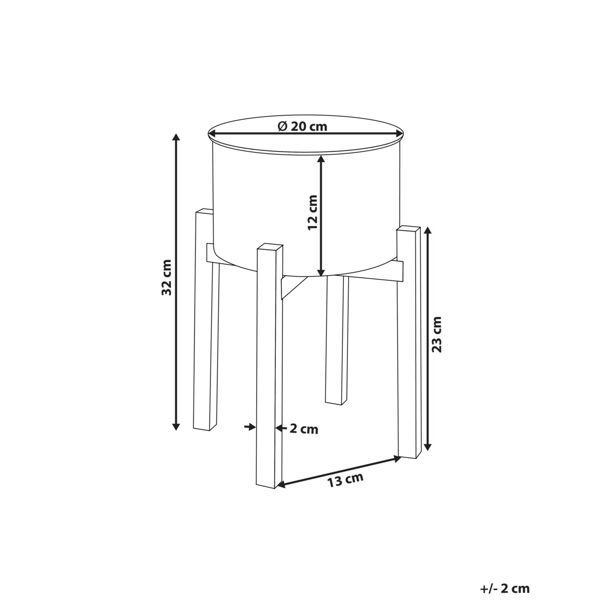 Doniczka na nóżkach ROSEE Metal 20 cm Złamana biel