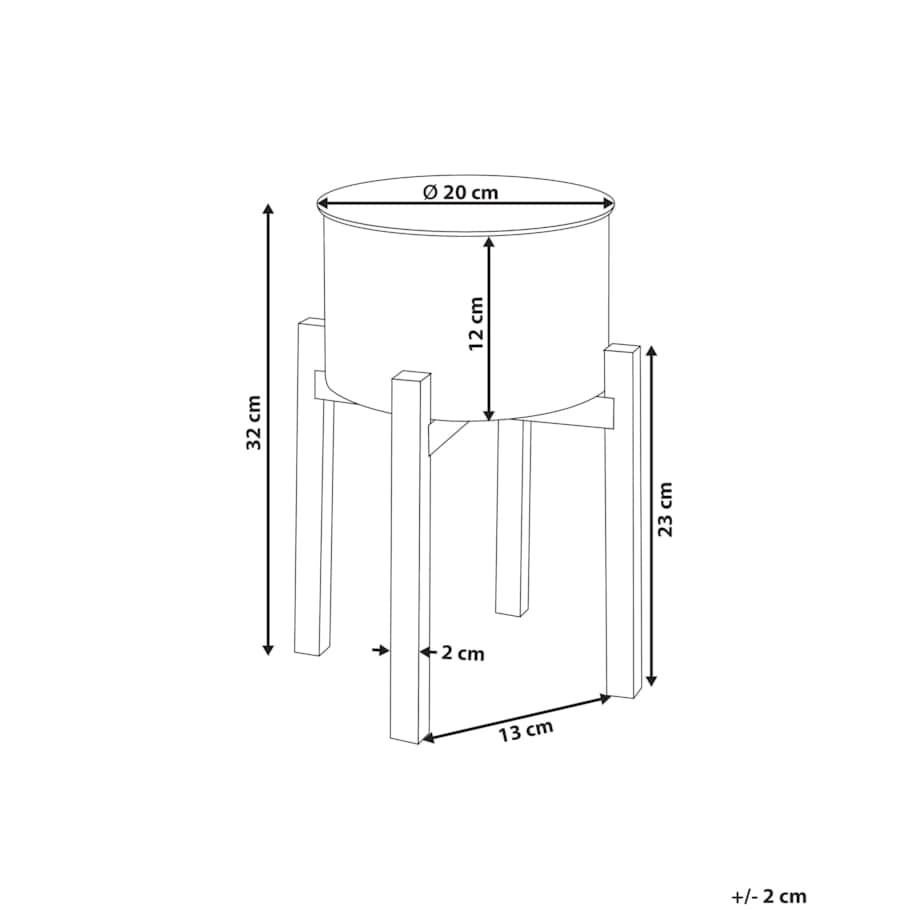 Doniczka na nóżkach ROSEE Metal 20 cm Złamana biel