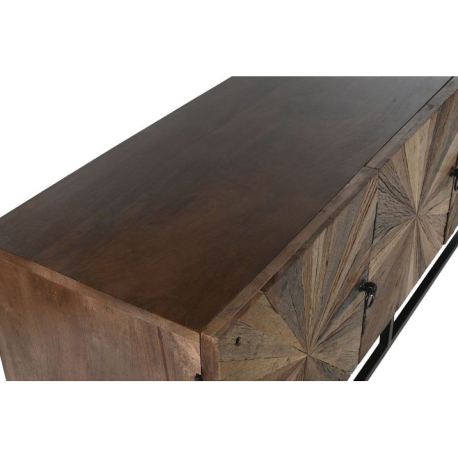 Komoda RTV z 3 drzwiczkami, metal, drewno 55x135x40 cm ROOTS